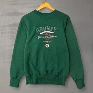 Vintage Disney Catalog Grumpy Seven Dwarfs Sweatshirt Green 90s Medium